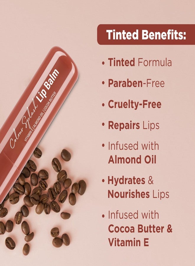 Hilary Rhoda Colour Splash Lip Balm | Moisturizing Lip Treatment with Vitamin E & Cocoa Butter | With SPF-15 | For Dry Chapped Lips | Intense Hydration | Pack of 2-3g (Coffee |Shade 02) - Image 4